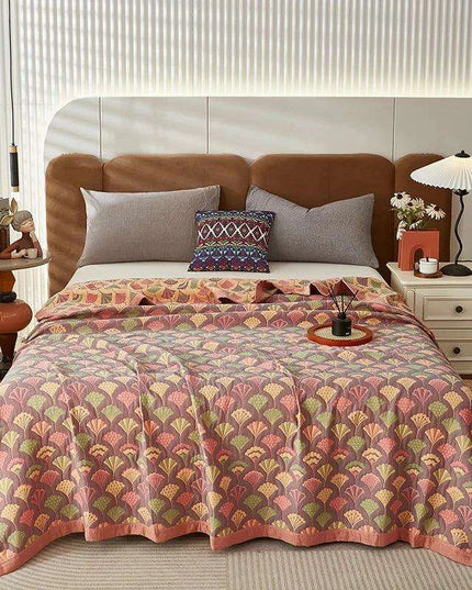 Dreamy Cotton Jacquard Blanket Set - Perfect All-Season Comfort and Style
