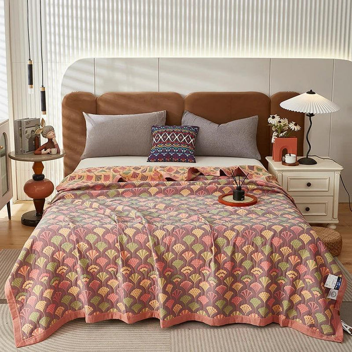 Dreamy Cotton Jacquard Blanket Set - Perfect All-Season Comfort and Style