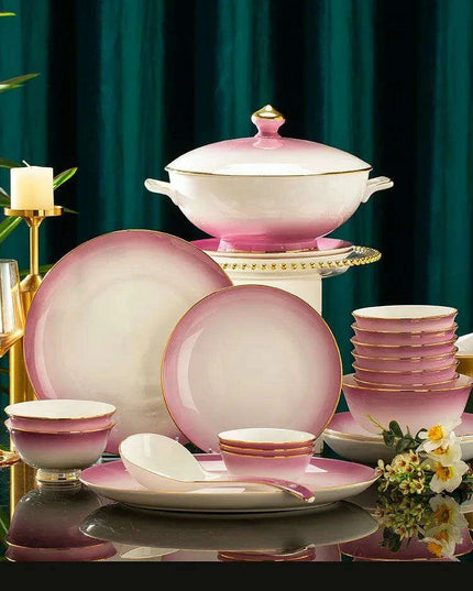 Exquisite Jingdezhen Bone Porcelain Dining Set: Sophisticated Tableware for Upscale Dining Events