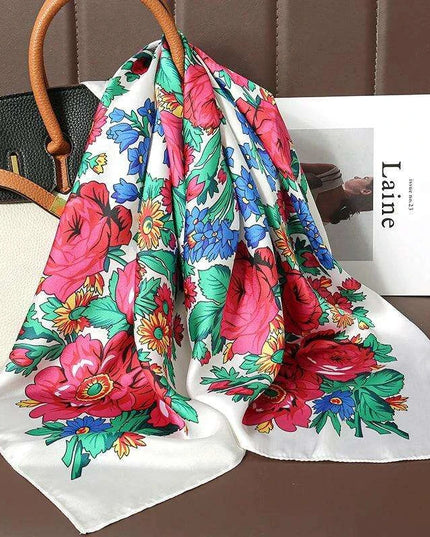 Elegant Satin Square Shawl Hijab: Luxurious 70x70cm Bandana for Women