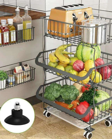 Elegant 3-Tier Rolling Storage Cart - Modern Organizer for Home and Kitchen