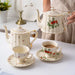 Sophisticated Bone China Tea and Coffee Set with Gold Accents - 800ml Teapot and 220ml Cups