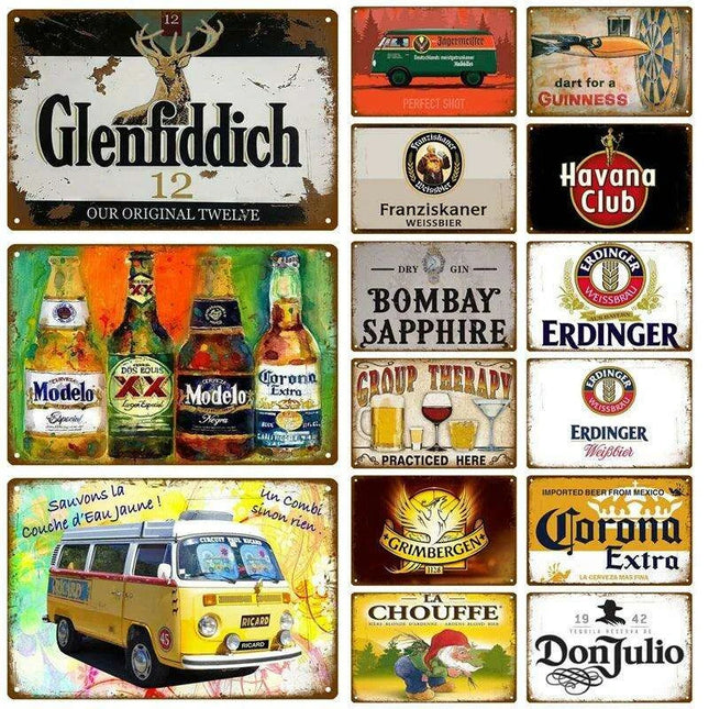 Vintage Beer Tin Wall Art for Nostalgic Man Cave Decor