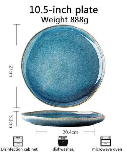Handcrafted Blue Kiln Charger Plates - Elegant Table Decor for Sophisticated Dining Experiences