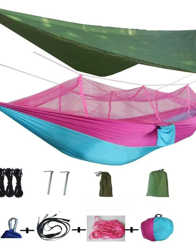 Ultimate Adventure Hammock: Weatherproof with Mosquito Net and Canopy Protection