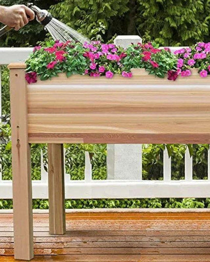 Elevated Canadian Cedar Garden Planter for Herbs, Vegetables, and Flowers