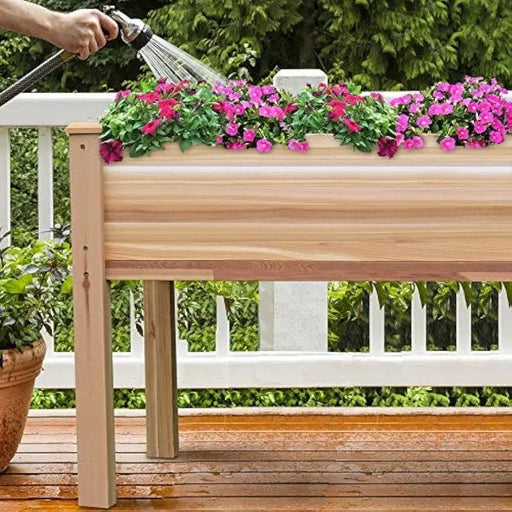 Elevated Canadian Cedar Garden Planter for Herbs, Vegetables, and Flowers