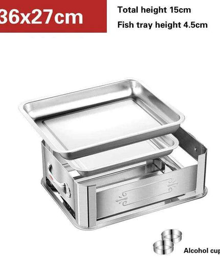 Deluxe Stainless Steel Fish Grilling Kit with Infusion Tray and Korean BBQ Features