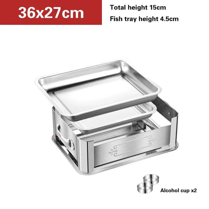 Deluxe Stainless Steel Fish Grilling Kit with Infusion Tray and Korean BBQ Features