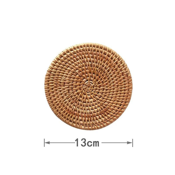 Handcrafted Rattan Coaster Set - Elegant Heat-Resistant Table Protectors for Teapots and More