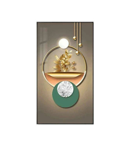 Golden Elegance: Captivating Abstract Geometric Canvas Art for Stylish Interiors