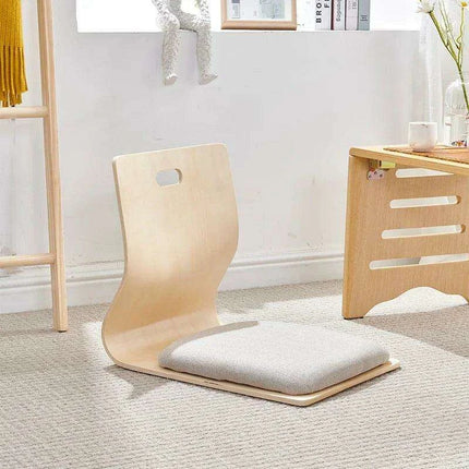 Japanese Minimalist Legless Floor Chair with Elegant Wooden Design - Ideal for Cozy Spaces