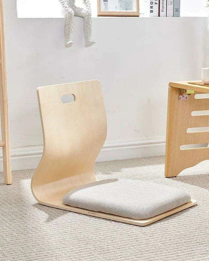 Japanese Minimalist Legless Floor Chair with Elegant Wooden Design - Ideal for Cozy Spaces