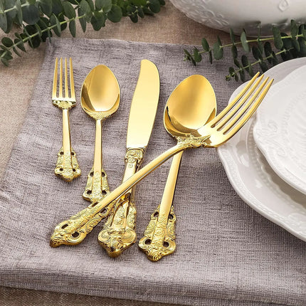 Gold-Finish 18/10 Stainless Steel Flatware — Individual Pieces | Très Elite