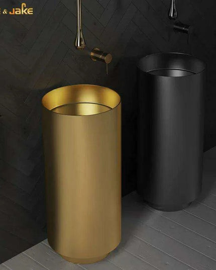 Sophisticated 304 Stainless Steel Round Pedestal Sink