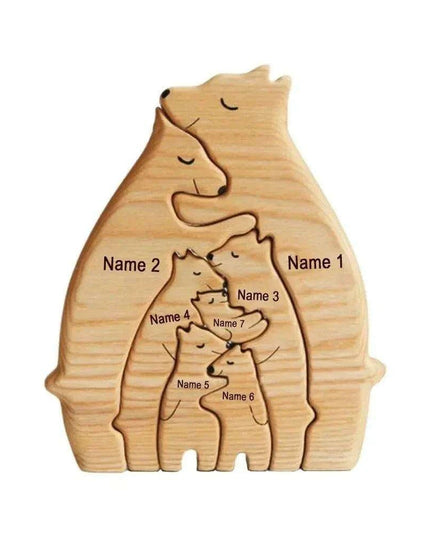 Customizable Bear Family Wooden Puzzle - A Unique Keepsake to Celebrate Family Love