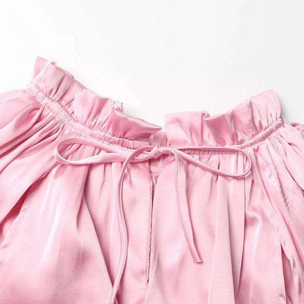 Chicever Women's Stylish Ruffled Mini Dress with High Neck, Spring 2024 Collection