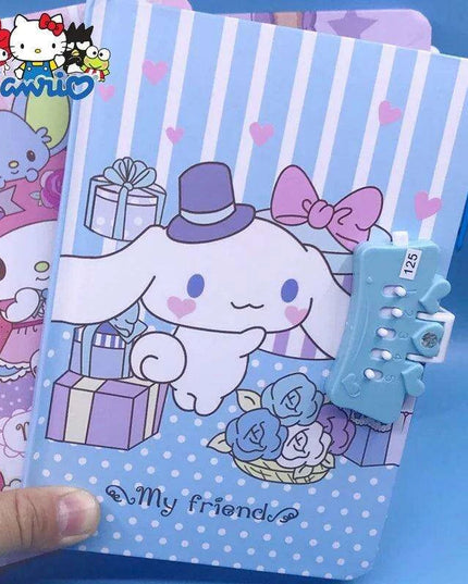 Delightful Sanrio Creative Notebook Set with Secret Code Lock & Inspiring Stationery Kit for Young Innovators