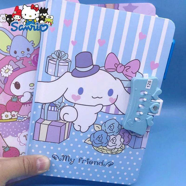 Delightful Sanrio Creative Notebook Set with Secret Code Lock & Inspiring Stationery Kit for Young Innovators