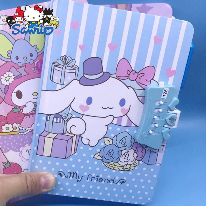 Adorable Sanrio Large Notebook with Password Lock & Stationery Set for Creative Kids