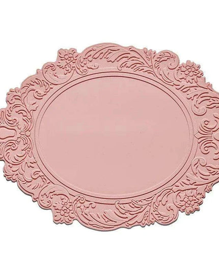 Elegant Embossed Flower Silicone Placemats - Enhance Your Dining Experience