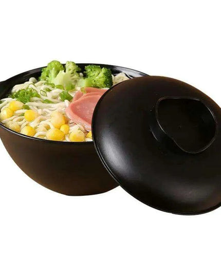 Eco-Friendly Wheat Straw Ramen Bowl with Lid - Versatile Kitchen Storage for Soups, Salads, and More