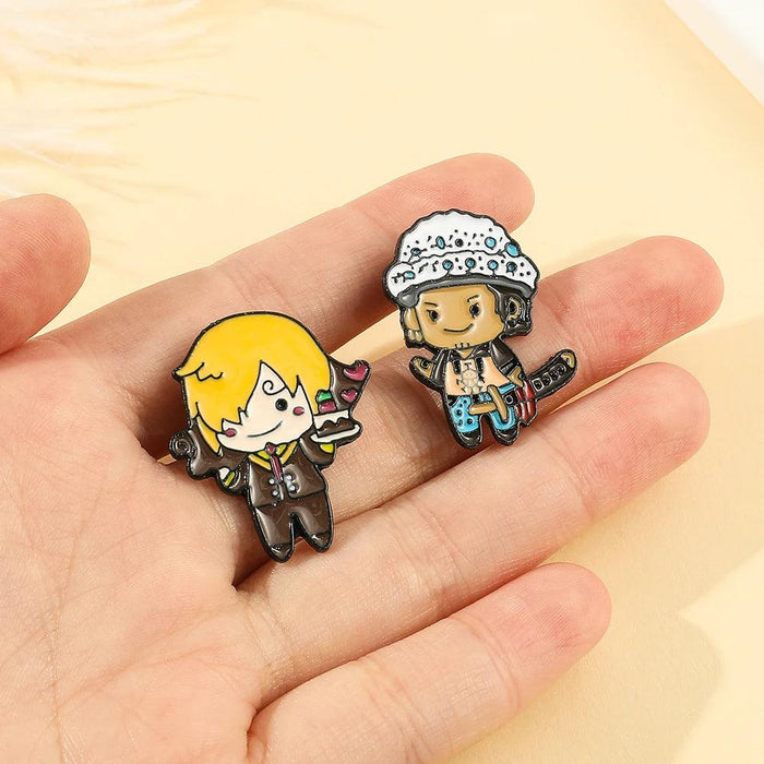 One Piece Anime Character Enamel Pin Set - Stylish Anime Jewelry Collection