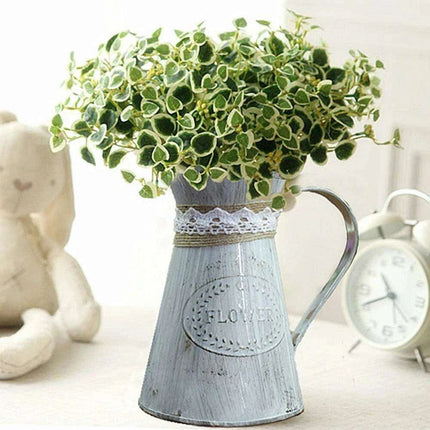 Retro Iron Vase with Distressed Hemp Rope - Elegant Floral Display for Home and Office Styling