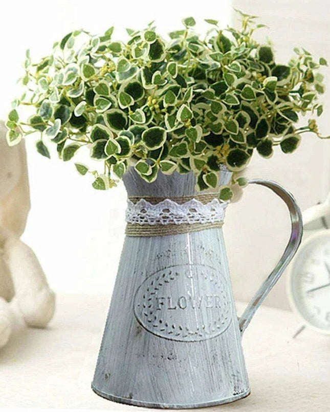 Retro Iron Vase with Distressed Hemp Rope - Elegant Floral Display for Home and Office Styling