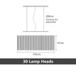 30 Heads L145CM / White Lamp Body / Dimmable with remote