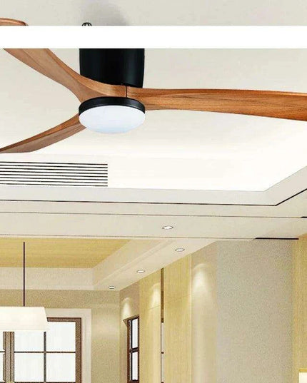 48-Inch Modern White Wood Ceiling Fan with Integrated LED Light and Remote Control