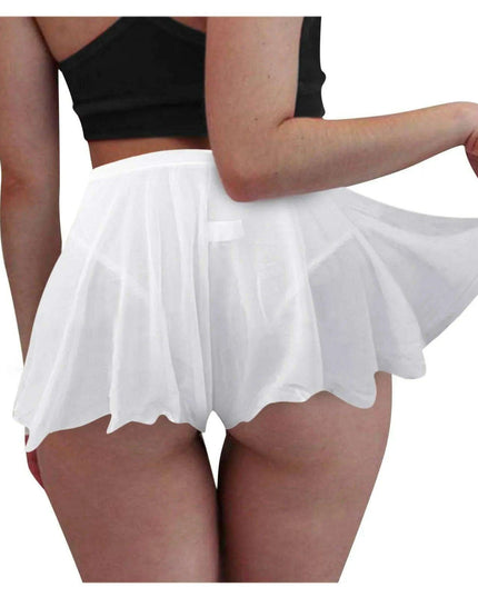 Chic Summer High-Waisted Ruffled Mesh Skort