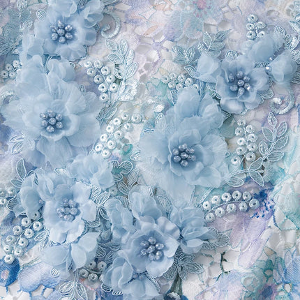 Blue Floral Water Soluble Lace Dress Women Summer Sleeveless O Neck Slim Elegant Tank Dress blue-floral-water-soluble-lace-dress-women-summer-sleeveless-o-neck-slim-elegant-tank-dress