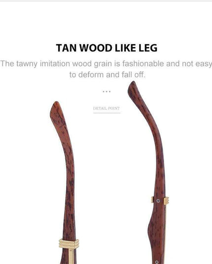 Retro Rimless Sunglasses with Wood Finish and UV Protection