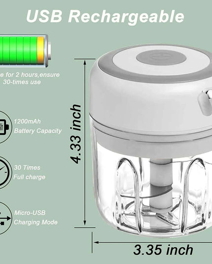 Compact Electric Garlic Chopper with Quick-Slice Technology and Adjustable Capacity