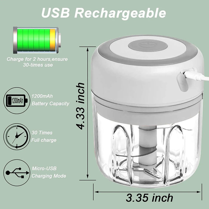 Compact Electric Garlic Chopper with Quick-Slice Technology and Adjustable Capacity