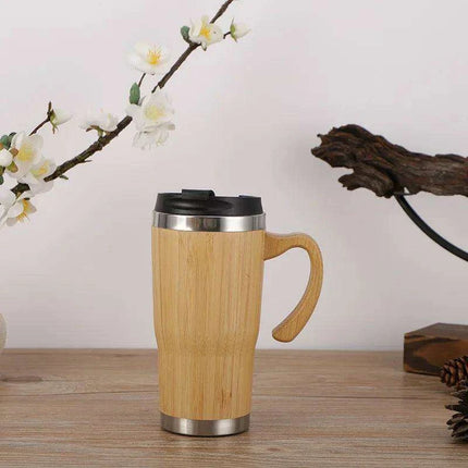 Personalized Eco-Friendly Bamboo Insulated Mug with Temperature Indicator