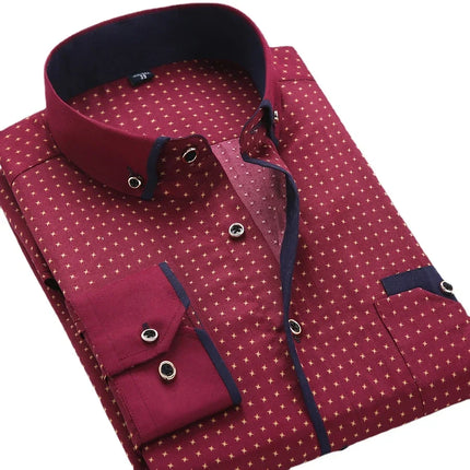 Men's Floral Button-Down Shirt — Long Sleeve, Slim Fit, S–5XL | Très Élite