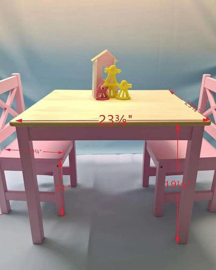 Charming Pink Wooden Table and Chair Set for Girls Aged 2-8 - Safe and Durable Design