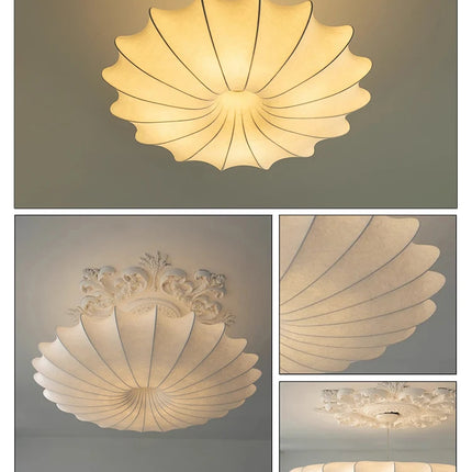 Wabi Sabi Silk Pendant Lamp | Japanese LED Chandelier for Living Room & Bedroom