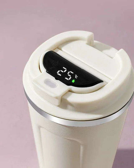 Smart Insulated Coffee Mug with LED Temperature Indicator - 380/510ml Stainless Steel Cup
