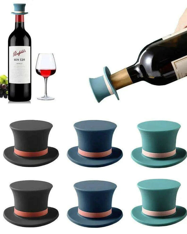 Whimsical Top Hat Silicone Champagne Bottle Stopper