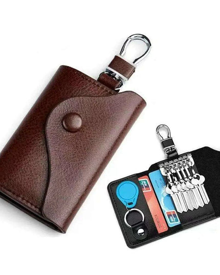 Sophisticated Leather Key Organizer and Wallet Combo
