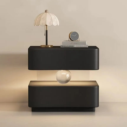 Italian Creative Design Luxury Bedside Table Solid Wood Cream Suspended Night Stand Modern Bedroom Furniture High End Cabinet italian-creative-design-luxury-bedside-table-solid-wood-cream-suspended-night-stand-modern-bedroom-furniture-high-end-cabinet