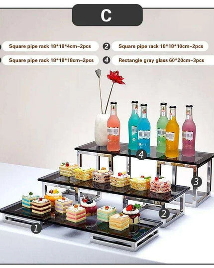 Elegant Stainless Steel Tea Buffet Stand for Sophisticated Entertaining