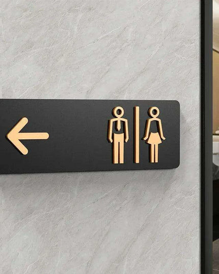 Sleek Acrylic Restroom Signs: Modern Directional Set for Men's and Women's Bathrooms