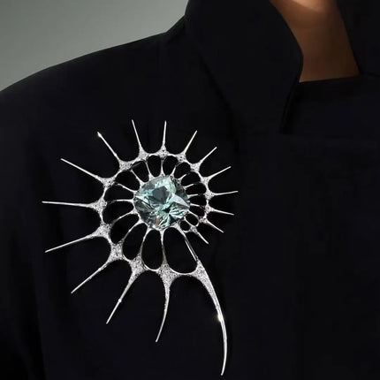 Shop1104304346 Luxury Spiky Rhinestone Gothic Brooch Pin for Coat