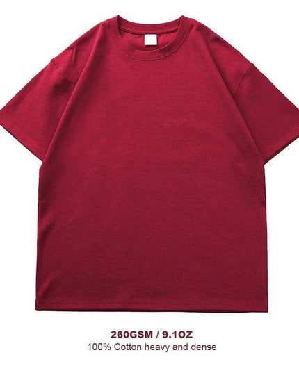 Men's Premium Heavyweight Cotton Oversized Summer T-Shirt - Short Sleeve O-Neck