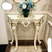 Vintage European Charm: Ornate Wood Console Table