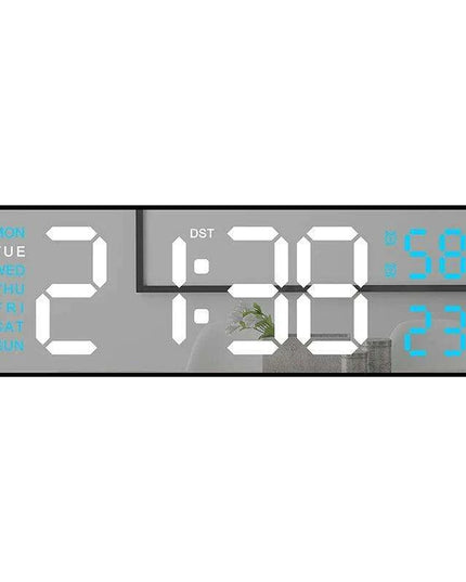 Sleek Digital LED Alarm Clock with Weather Display - Adjustable Brightness, Dual Alarms, and Wall-Mountable Design